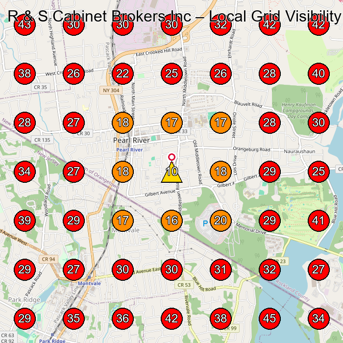 R & S Cabinet Brokers Inc GeoGrid visibility map for Furniture Manufacturer in Airmont